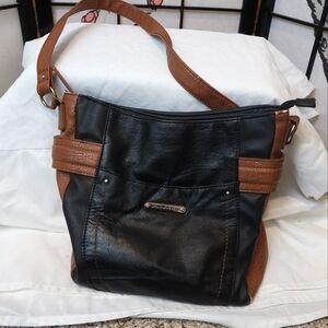 STONE MOUNTAIN Black and Brown Shoulder Bag Purse